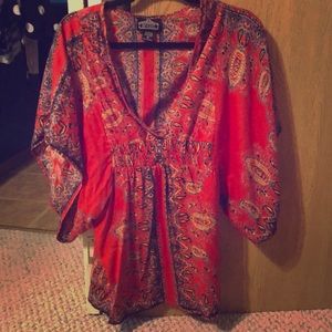 Red Tunic with Paisley design.